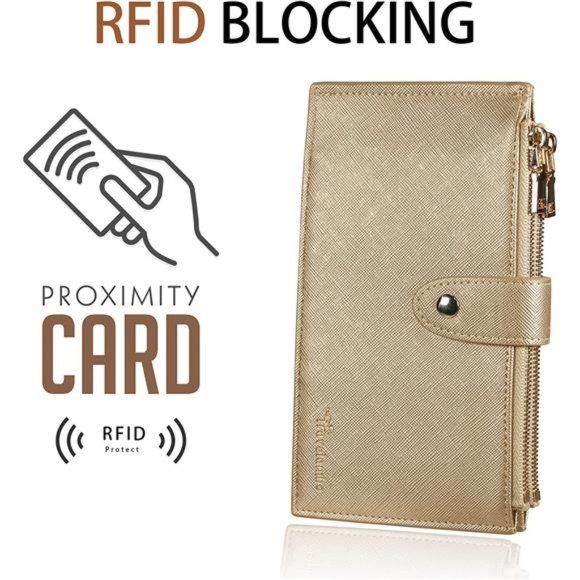 Womens Wallet RFID Blocking Bifold Multi Card Case Wallet with Zipper Pocket - Picture 6 of 6